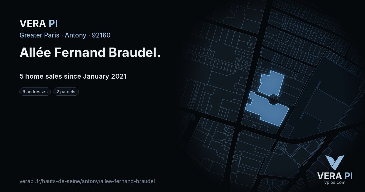 Allée Fernand Braudel, Antony at night – every parcel coloured by the prices around it, the street's own parcels lit