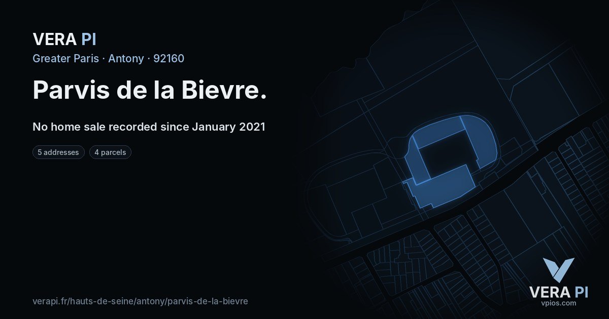 Parvis de la Bievre, Antony at night – every parcel coloured by the prices around it, the street's own parcels lit
