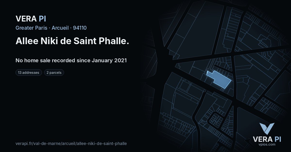 Allee Niki de Saint Phalle, Arcueil at night – every parcel coloured by the prices around it, the street's own parcels lit