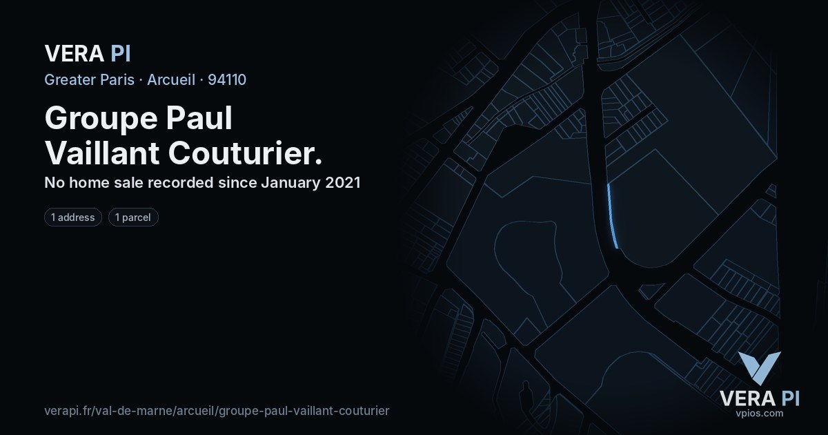 Groupe Paul Vaillant Couturier, Arcueil at night – every parcel coloured by the prices around it, the street's own parcels lit