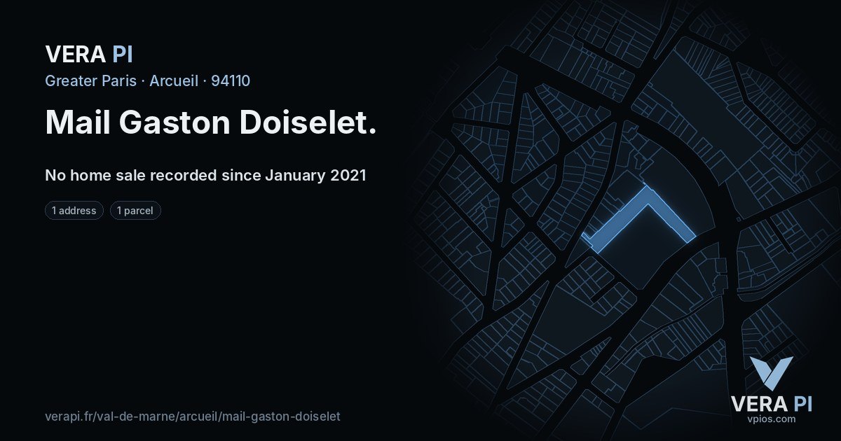 Mail Gaston Doiselet, Arcueil at night – every parcel coloured by the prices around it, the street's own parcels lit