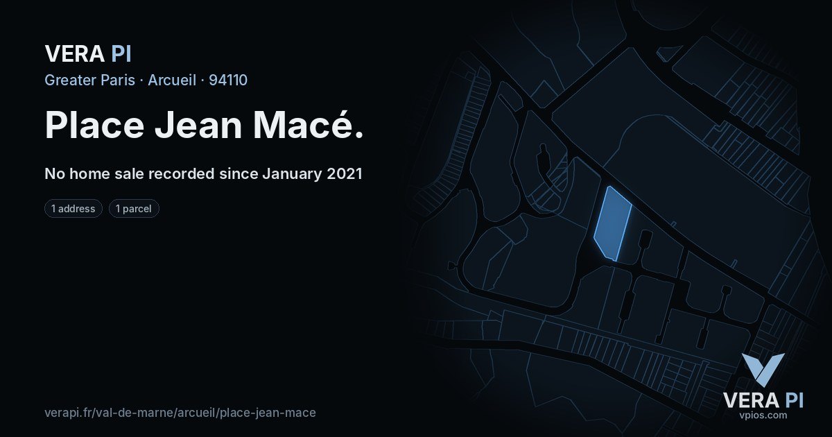 Place Jean Macé, Arcueil at night – every parcel coloured by the prices around it, the street's own parcels lit