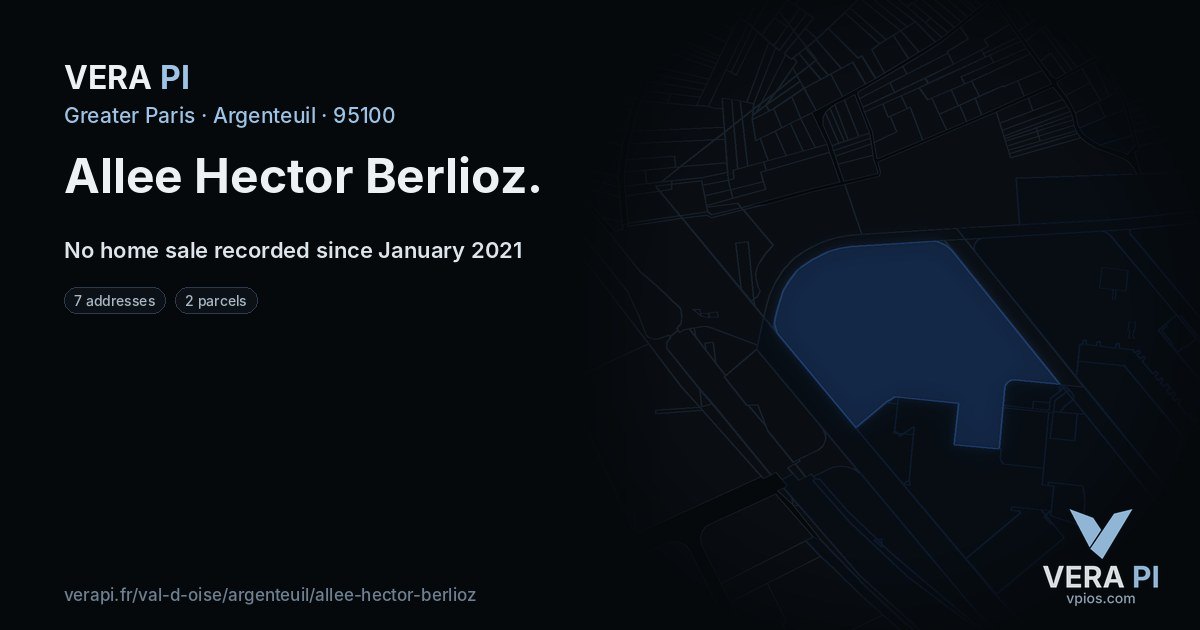Allee Hector Berlioz, Argenteuil at night – every parcel coloured by the prices around it, the street's own parcels lit
