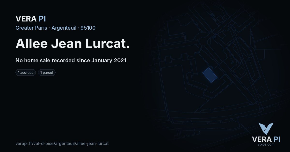 Allee Jean Lurcat, Argenteuil at night – every parcel coloured by the prices around it, the street's own parcels lit