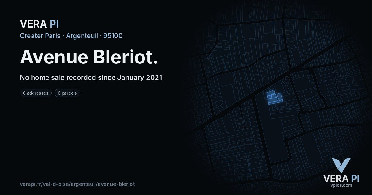 Avenue Bleriot, Argenteuil at night – every parcel coloured by the prices around it, the street's own parcels lit
