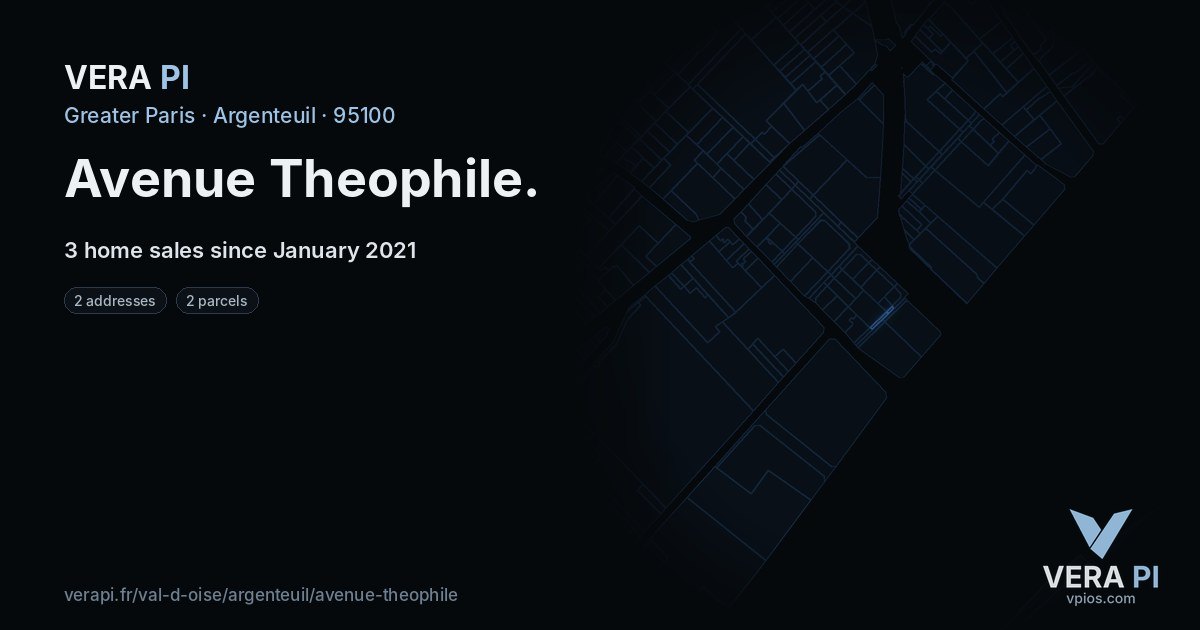 Avenue Theophile, Argenteuil at night – every parcel coloured by the prices around it, the street's own parcels lit