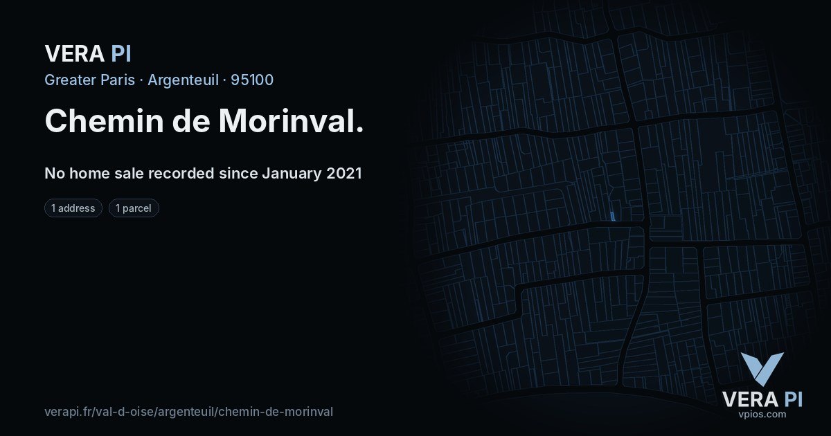 Chemin de Morinval, Argenteuil at night – every parcel coloured by the prices around it, the street's own parcels lit