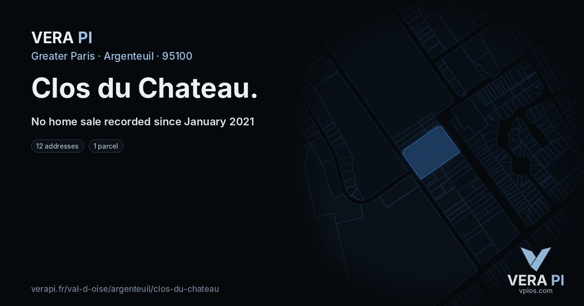 Clos du Chateau, Argenteuil at night – every parcel coloured by the prices around it, the street's own parcels lit