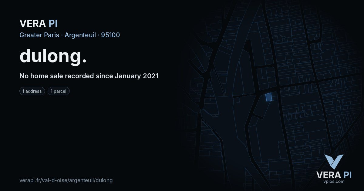 dulong, Argenteuil at night – every parcel coloured by the prices around it, the street's own parcels lit