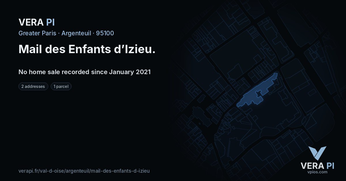 Mail des Enfants d’Izieu, Argenteuil at night – every parcel coloured by the prices around it, the street's own parcels lit