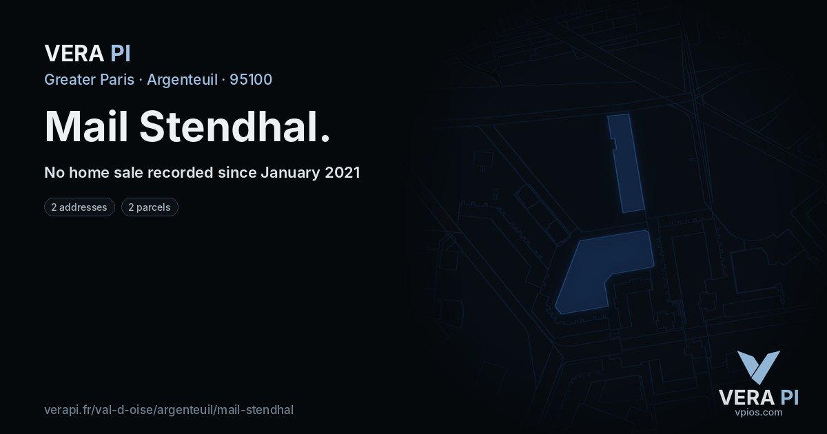 Mail Stendhal, Argenteuil at night – every parcel coloured by the prices around it, the street's own parcels lit