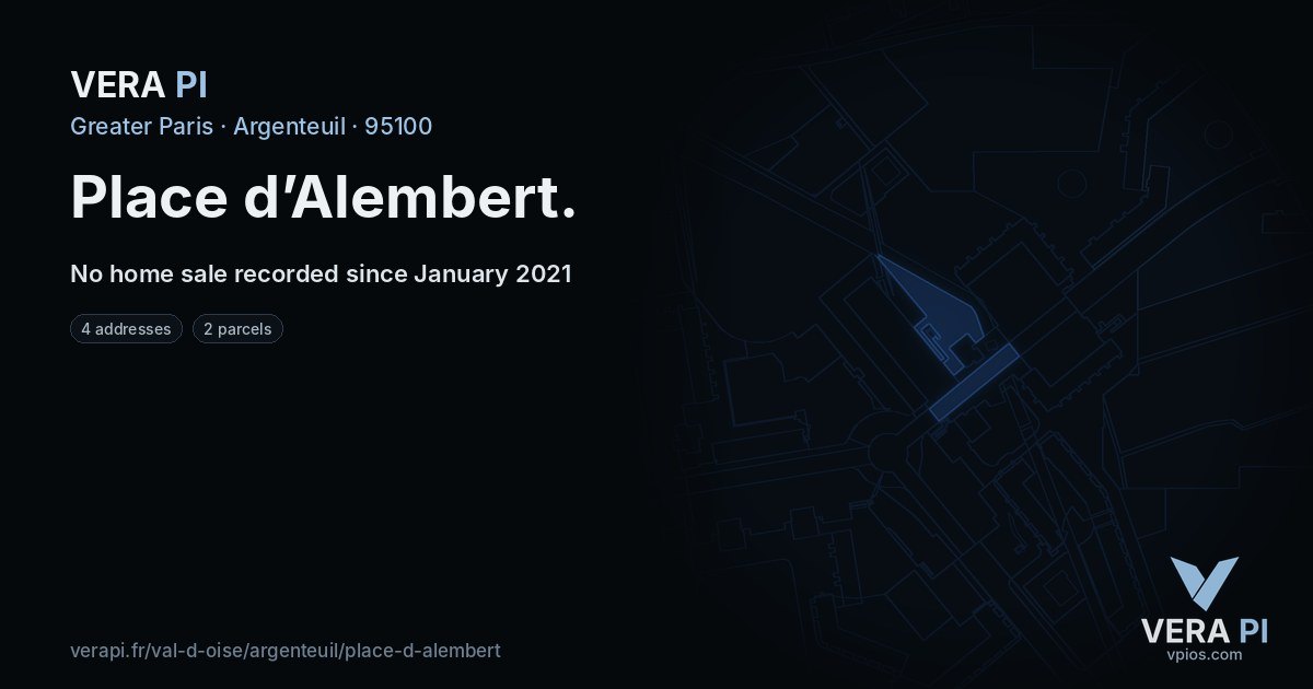 Place d’Alembert, Argenteuil at night – every parcel coloured by the prices around it, the street's own parcels lit