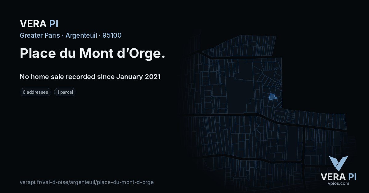 Place du Mont d’Orge, Argenteuil at night – every parcel coloured by the prices around it, the street's own parcels lit