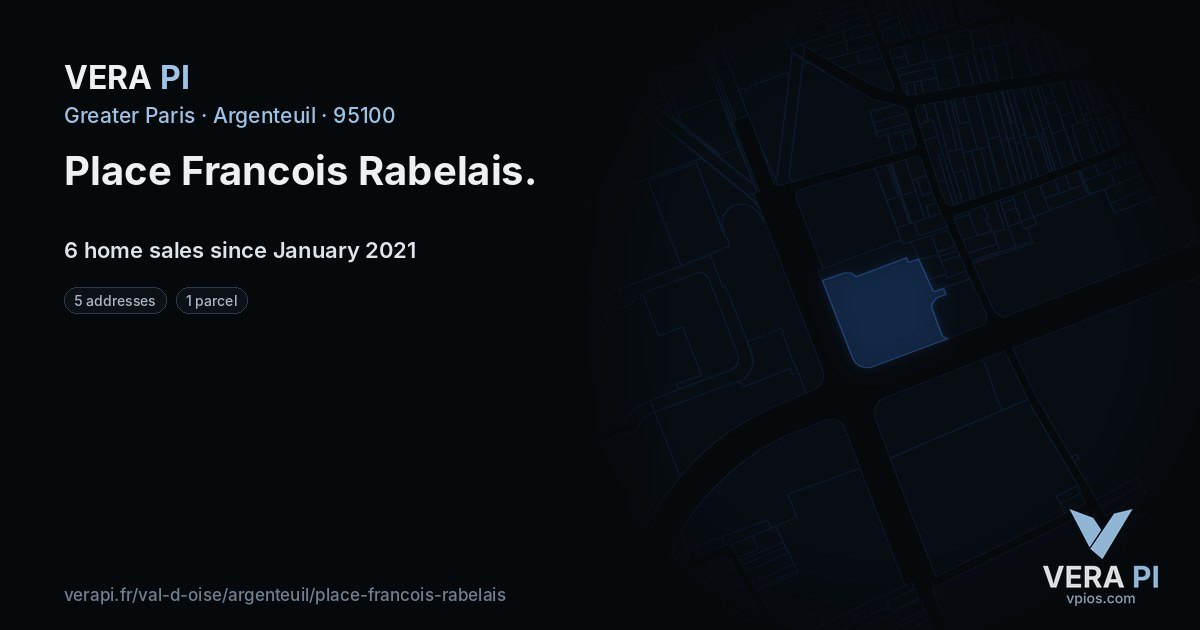 Place Francois Rabelais, Argenteuil at night – every parcel coloured by the prices around it, the street's own parcels lit