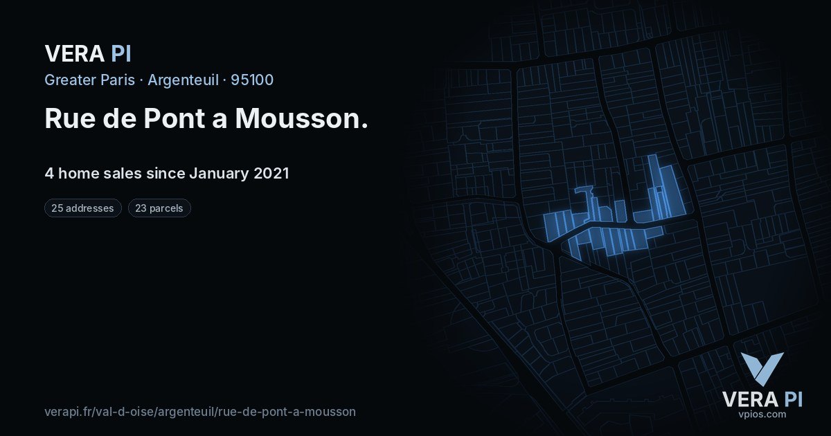 Rue de Pont a Mousson, Argenteuil at night – every parcel coloured by the prices around it, the street's own parcels lit