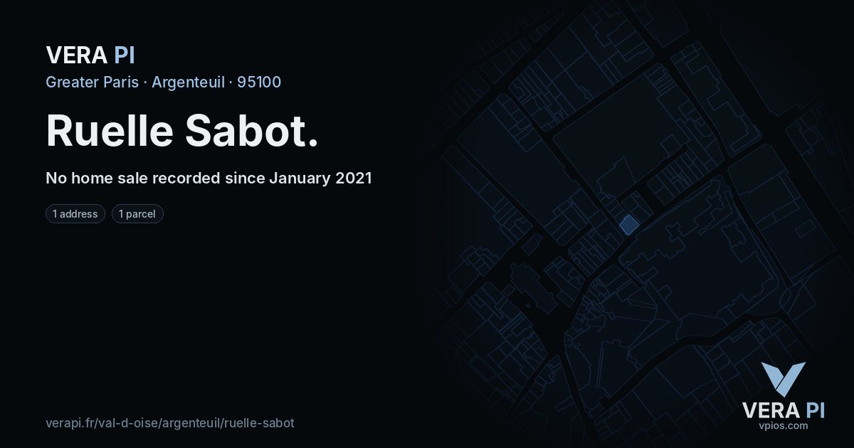 Ruelle Sabot, Argenteuil at night – every parcel coloured by the prices around it, the street's own parcels lit