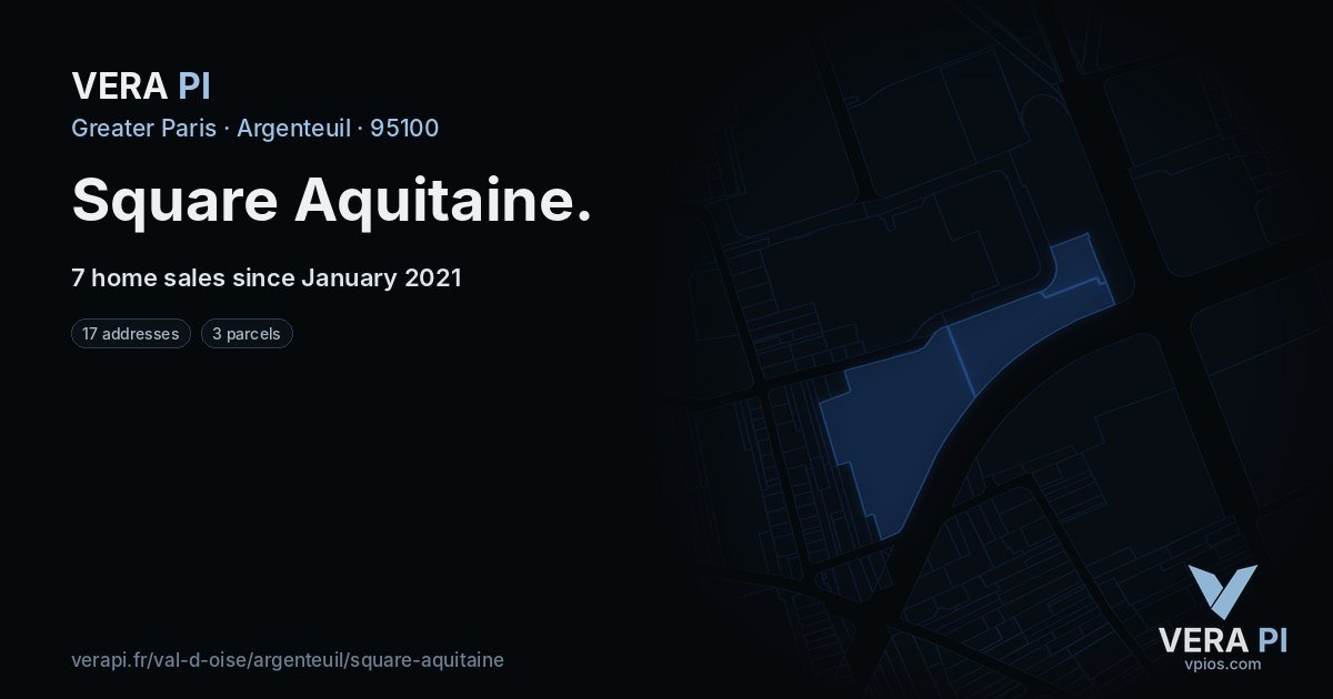 Square Aquitaine, Argenteuil at night – every parcel coloured by the prices around it, the street's own parcels lit