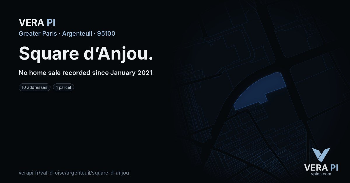 Square d’Anjou, Argenteuil at night – every parcel coloured by the prices around it, the street's own parcels lit