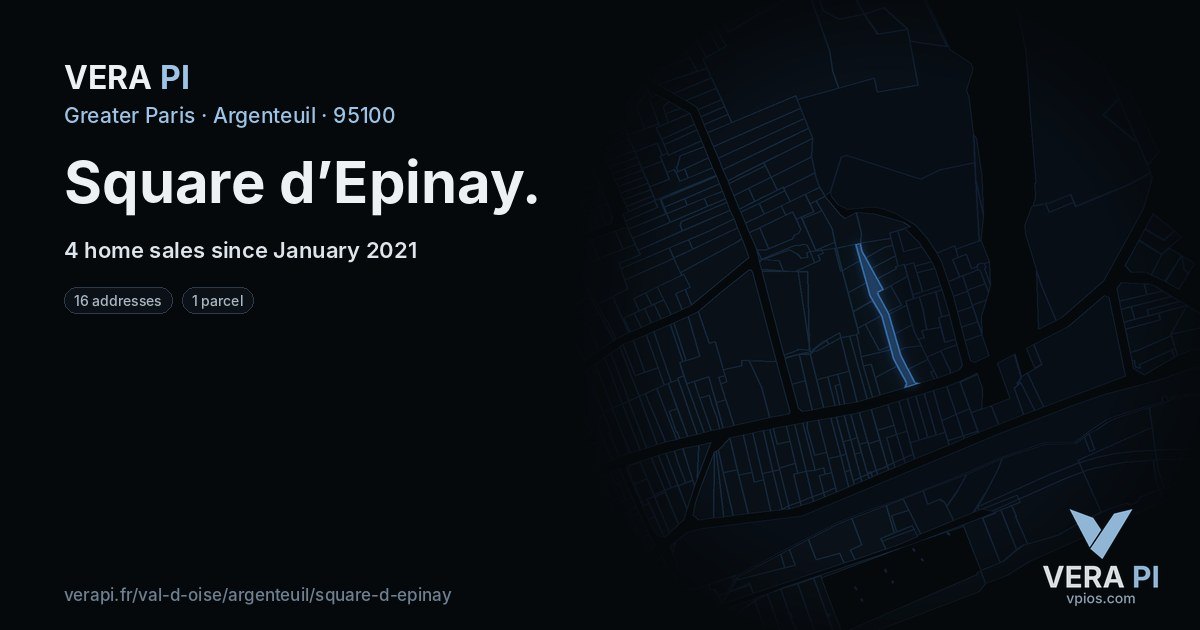 Square d’Epinay, Argenteuil at night – every parcel coloured by the prices around it, the street's own parcels lit