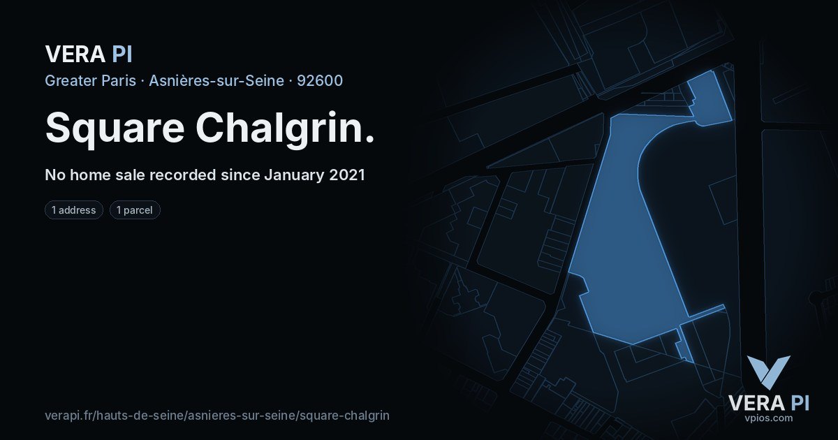 Square Chalgrin, Asnières-sur-Seine at night – every parcel coloured by the prices around it, the street's own parcels lit