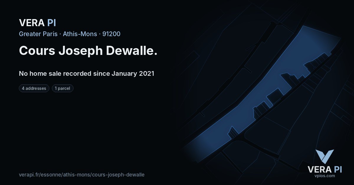 Cours Joseph Dewalle, Athis-Mons at night – every parcel coloured by the prices around it, the street's own parcels lit