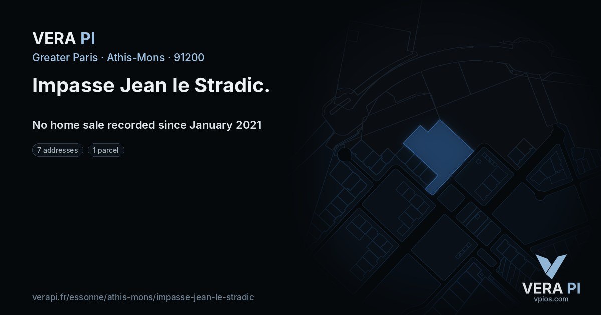 Impasse Jean le Stradic, Athis-Mons at night – every parcel coloured by the prices around it, the street's own parcels lit