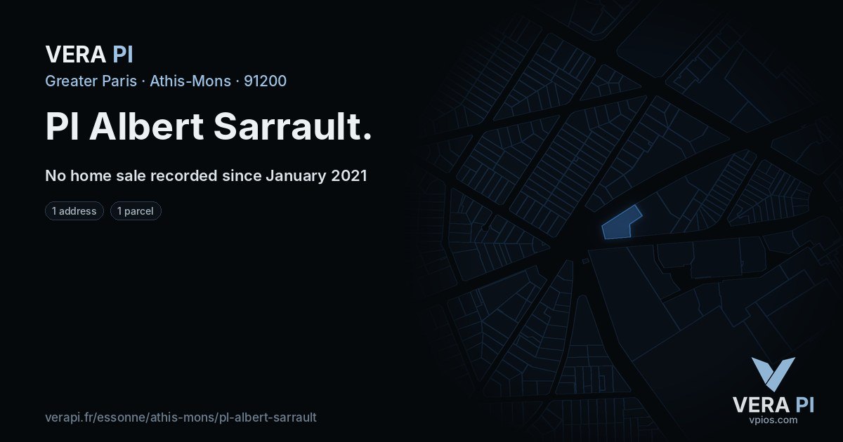 Pl Albert Sarrault, Athis-Mons at night – every parcel coloured by the prices around it, the street's own parcels lit