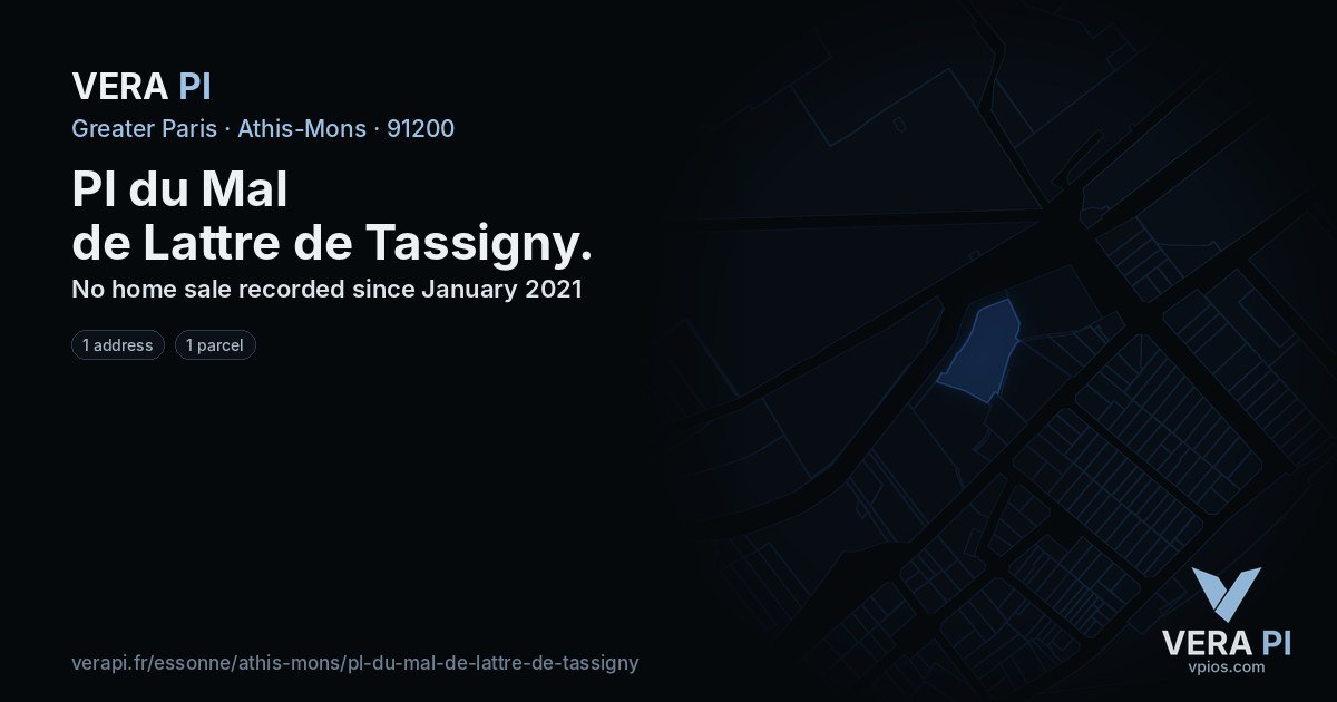 Pl du Mal de Lattre de Tassigny, Athis-Mons at night – every parcel coloured by the prices around it, the street's own parcels lit