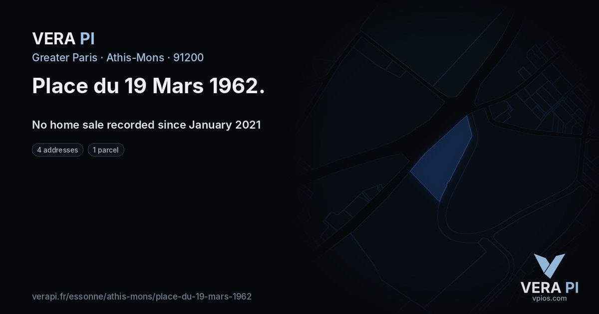 Place du 19 Mars 1962, Athis-Mons at night – every parcel coloured by the prices around it, the street's own parcels lit