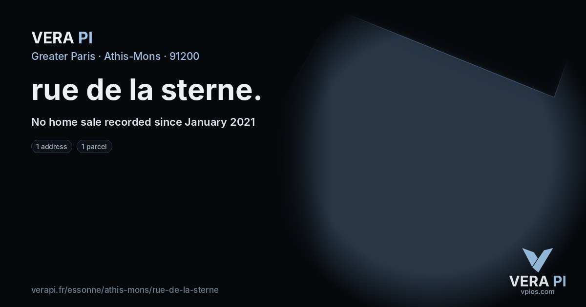 rue de la sterne, Athis-Mons at night – every parcel coloured by the prices around it, the street's own parcels lit