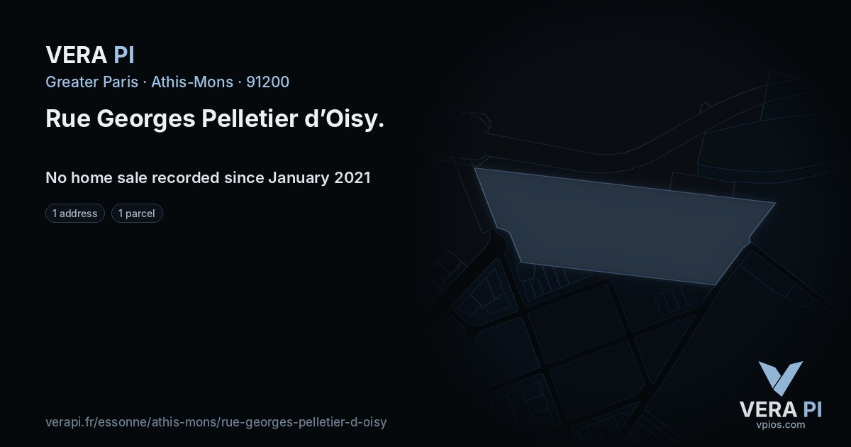Rue Georges Pelletier d’Oisy, Athis-Mons at night – every parcel coloured by the prices around it, the street's own parcels lit