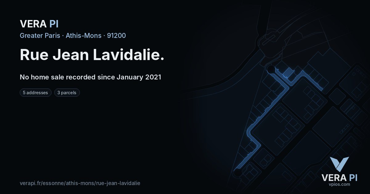Rue Jean Lavidalie, Athis-Mons at night – every parcel coloured by the prices around it, the street's own parcels lit