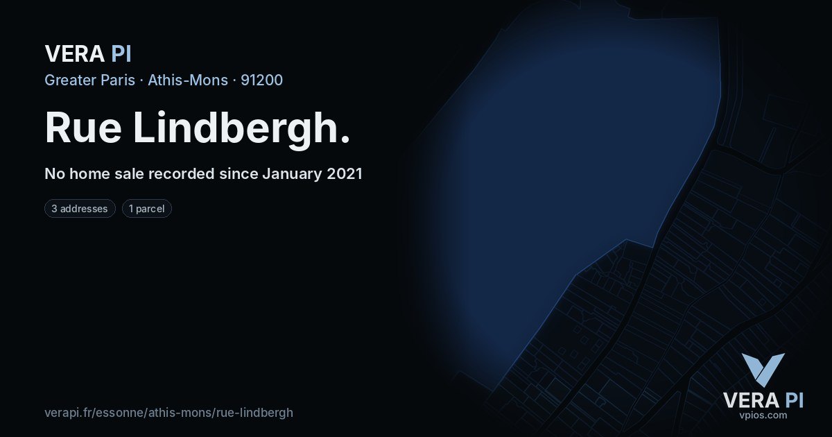 Rue Lindbergh, Athis-Mons at night – every parcel coloured by the prices around it, the street's own parcels lit