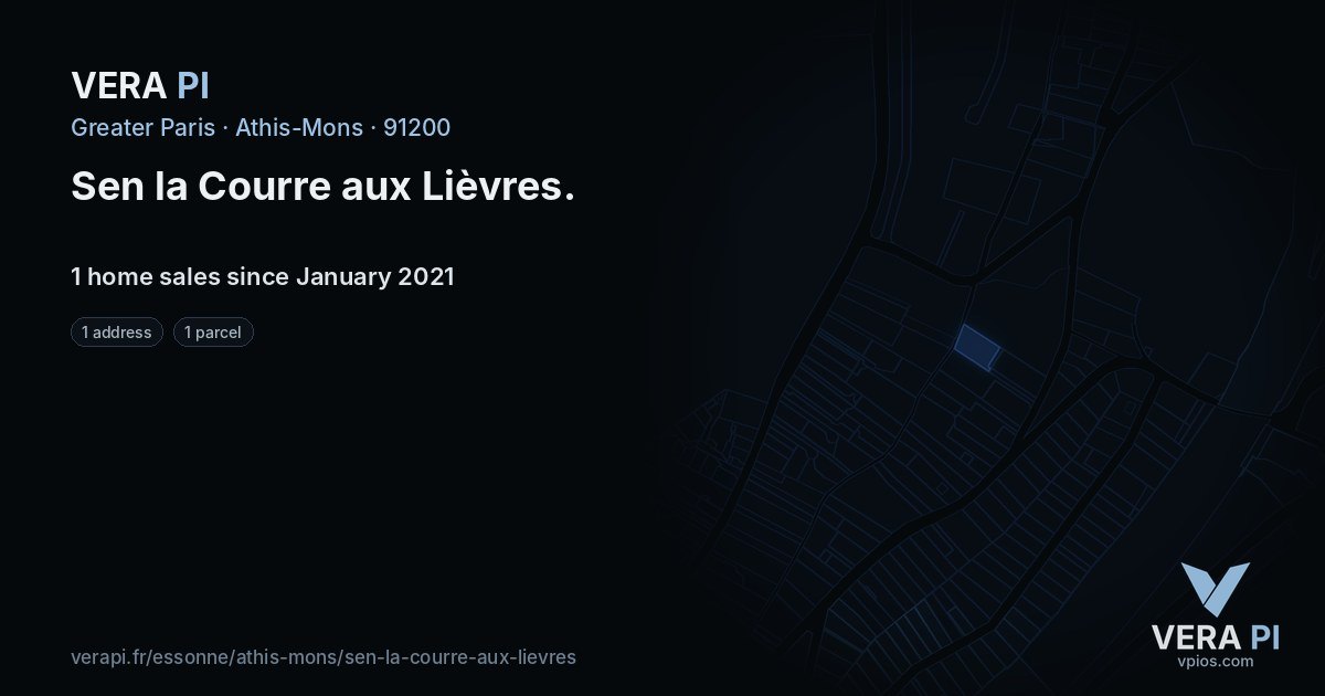 Sen la Courre aux Lièvres, Athis-Mons at night – every parcel coloured by the prices around it, the street's own parcels lit