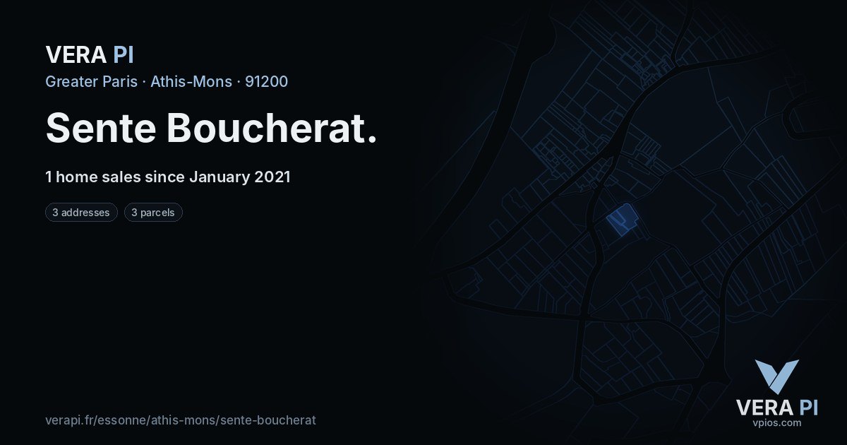 Sente Boucherat, Athis-Mons at night – every parcel coloured by the prices around it, the street's own parcels lit