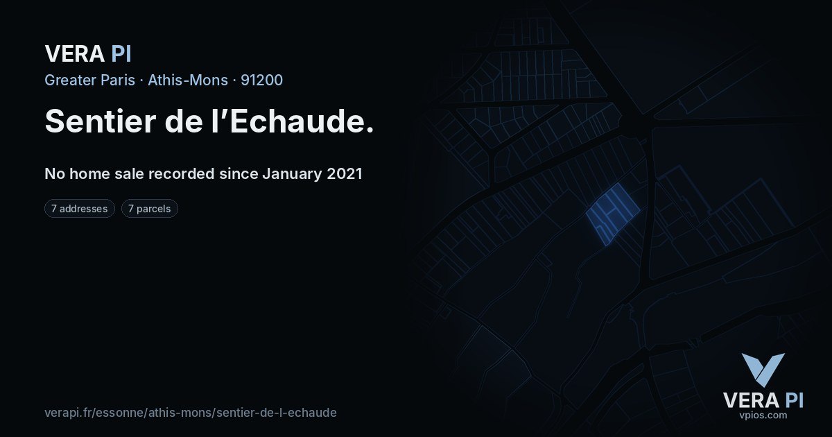 Sentier de l’Echaude, Athis-Mons at night – every parcel coloured by the prices around it, the street's own parcels lit