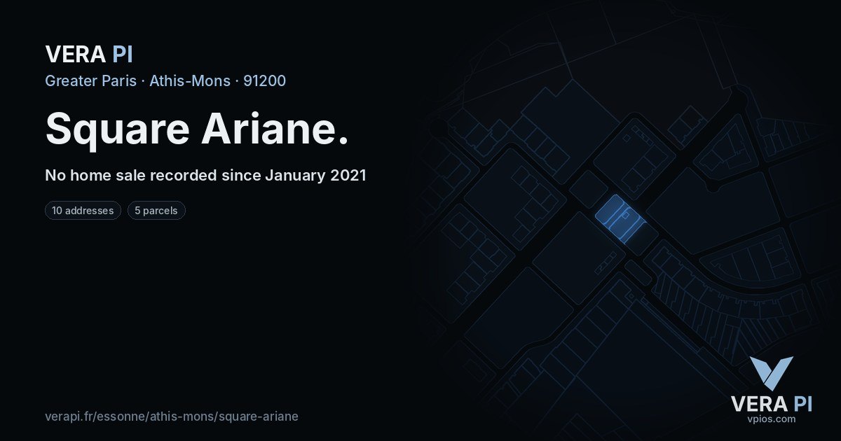 Square Ariane, Athis-Mons at night – every parcel coloured by the prices around it, the street's own parcels lit