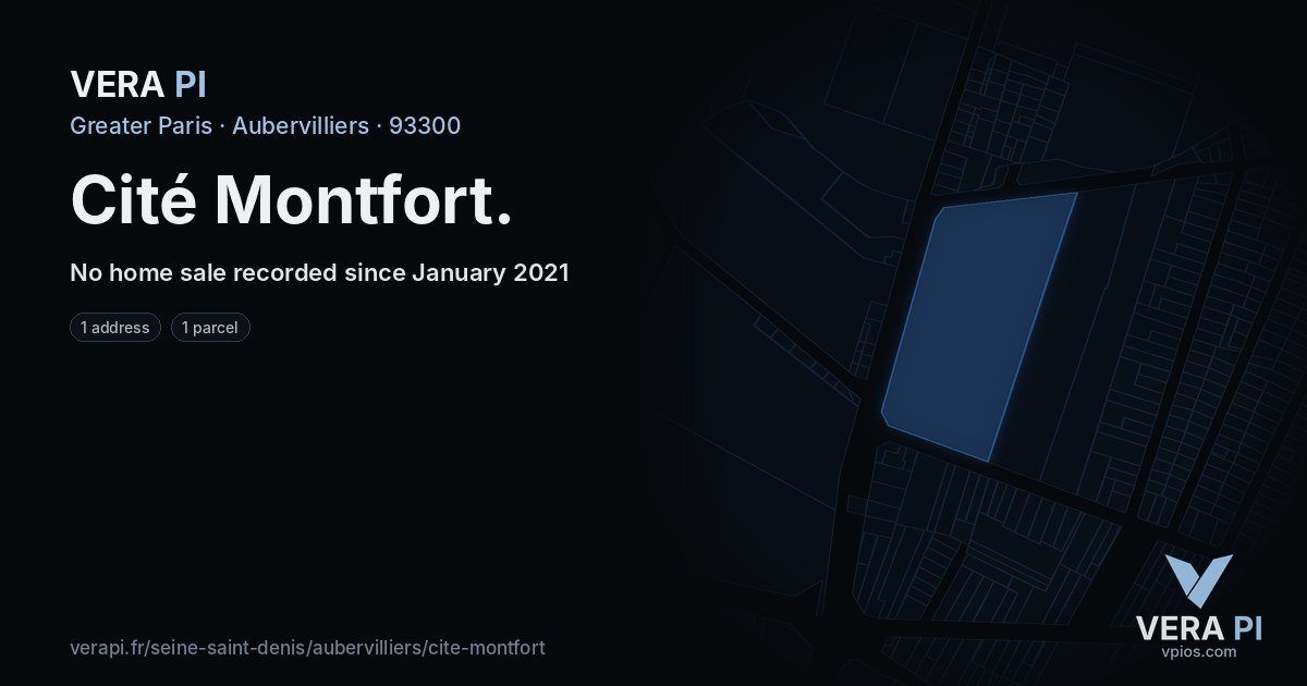 Cité Montfort, Aubervilliers at night – every parcel coloured by the prices around it, the street's own parcels lit