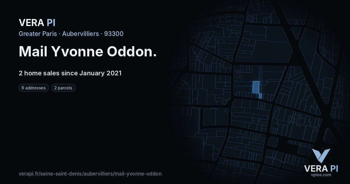 Mail Yvonne Oddon, Aubervilliers at night – every parcel coloured by the prices around it, the street's own parcels lit