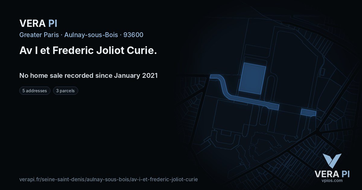 Av I et Frederic Joliot Curie, Aulnay-sous-Bois at night – every parcel coloured by the prices around it, the street's own parcels lit