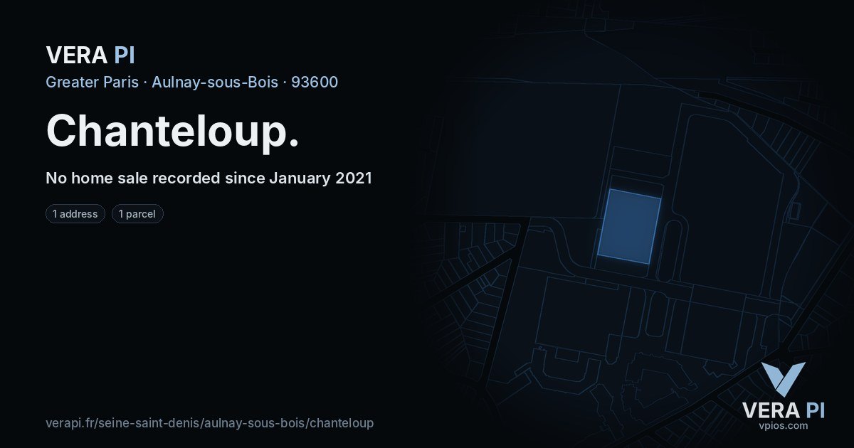 Chanteloup, Aulnay-sous-Bois at night – every parcel coloured by the prices around it, the street's own parcels lit