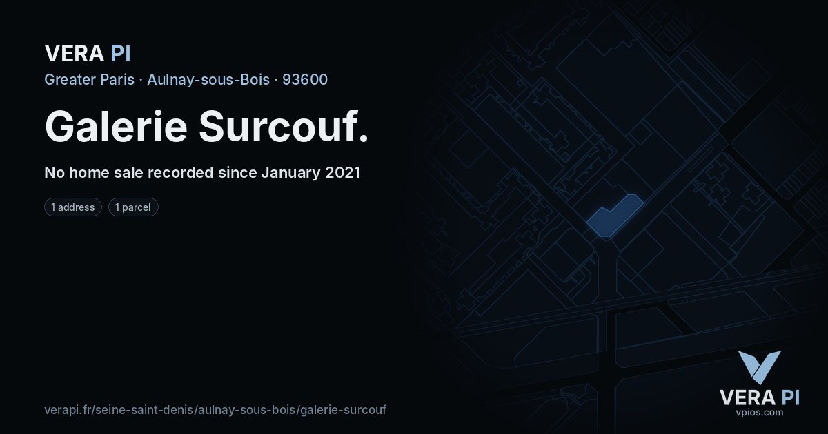 Galerie Surcouf, Aulnay-sous-Bois at night – every parcel coloured by the prices around it, the street's own parcels lit