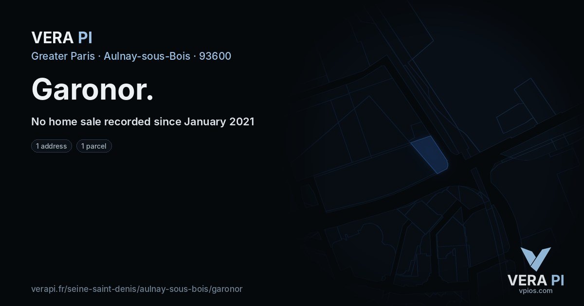 Garonor, Aulnay-sous-Bois at night – every parcel coloured by the prices around it, the street's own parcels lit