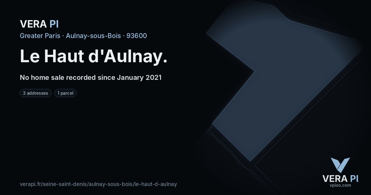 Le Haut d'Aulnay, Aulnay-sous-Bois at night – every parcel coloured by the prices around it, the street's own parcels lit