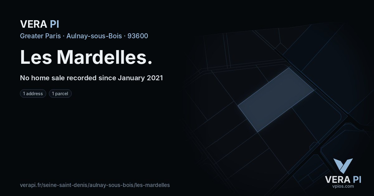 Les Mardelles, Aulnay-sous-Bois at night – every parcel coloured by the prices around it, the street's own parcels lit