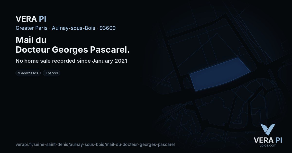 Mail du Docteur Georges Pascarel, Aulnay-sous-Bois at night – every parcel coloured by the prices around it, the street's own parcels lit