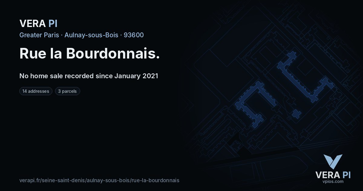 Rue la Bourdonnais, Aulnay-sous-Bois at night – every parcel coloured by the prices around it, the street's own parcels lit