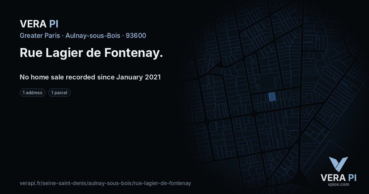 Rue Lagier de Fontenay, Aulnay-sous-Bois at night – every parcel coloured by the prices around it, the street's own parcels lit