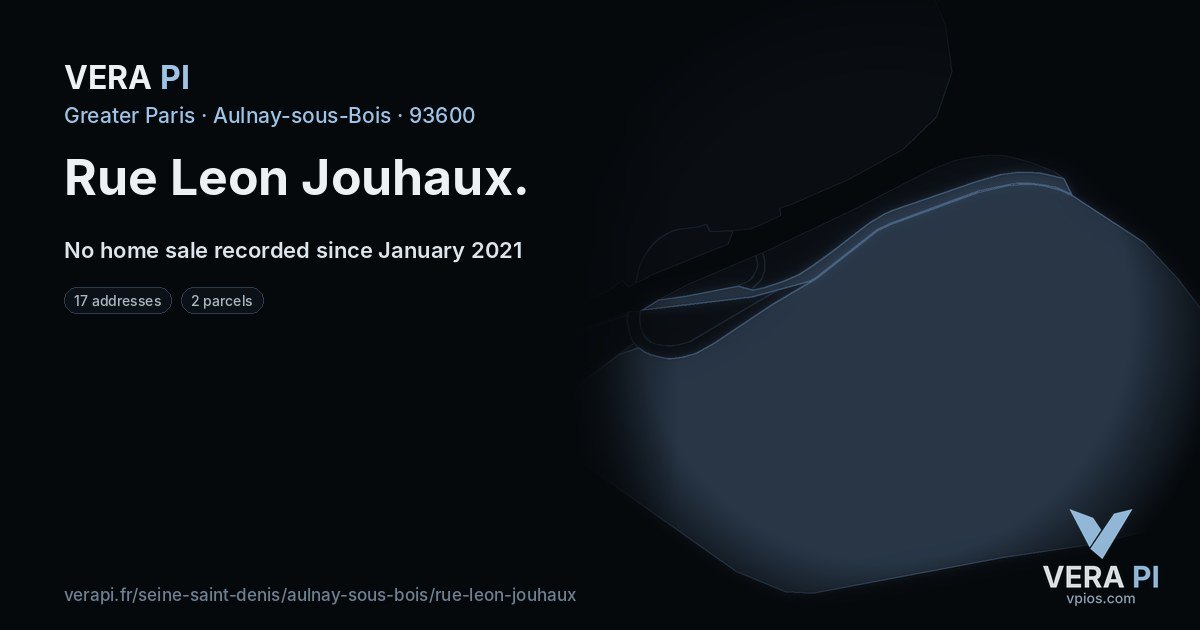Rue Leon Jouhaux, Aulnay-sous-Bois at night – every parcel coloured by the prices around it, the street's own parcels lit