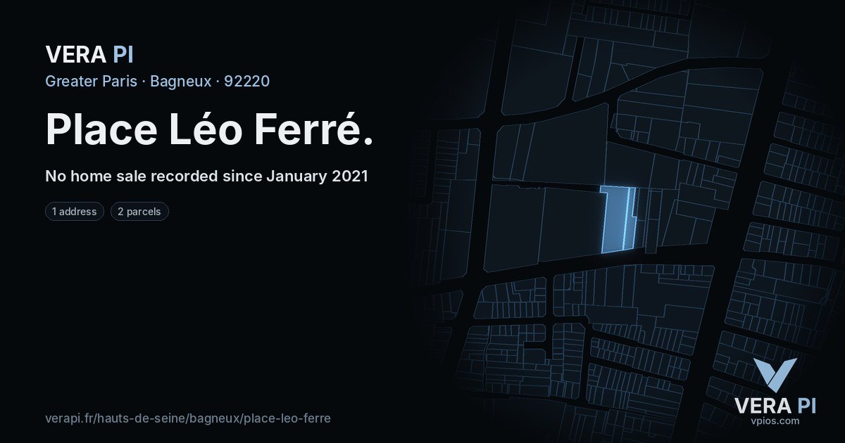 Place Léo Ferré, Bagneux at night – every parcel coloured by the prices around it, the street's own parcels lit